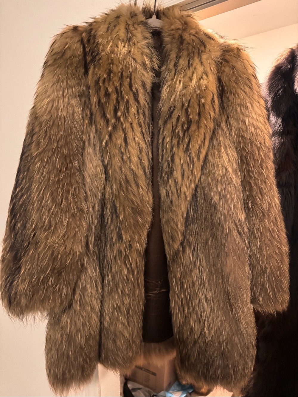 Japanese finn raccoon vintage fur coat super fluffy